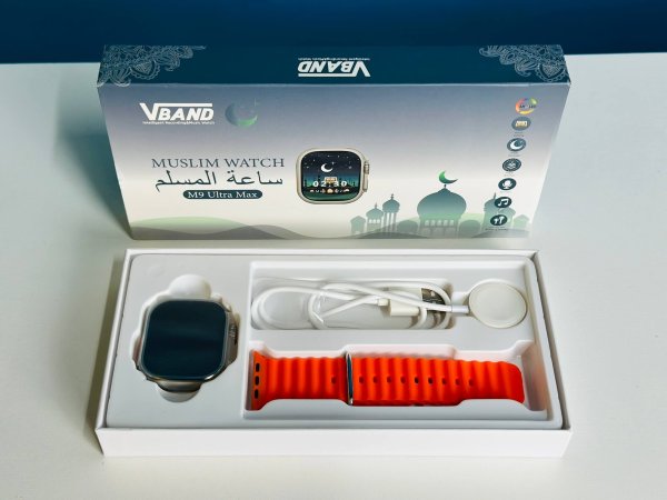 Muslim Smartwatch M9 Ultra Max – Black & Orange Color