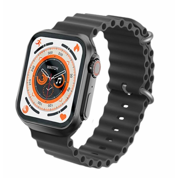 KD99 Ultra Smart Watch With Bluetooth Calling- Black & Orange Color